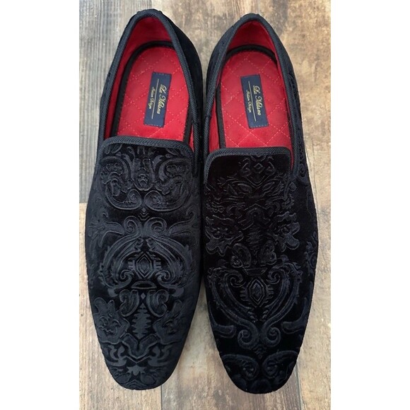 La Milano Broderick Black Velvet Slip On Men’s Dress Loafers Size 11.5 main image 8